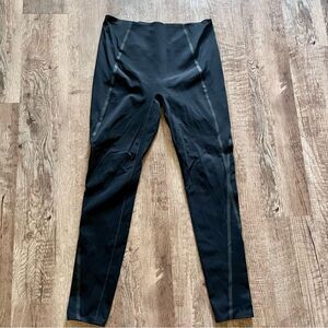 SPANX Black Mesh Contour Active Leggings Size Large